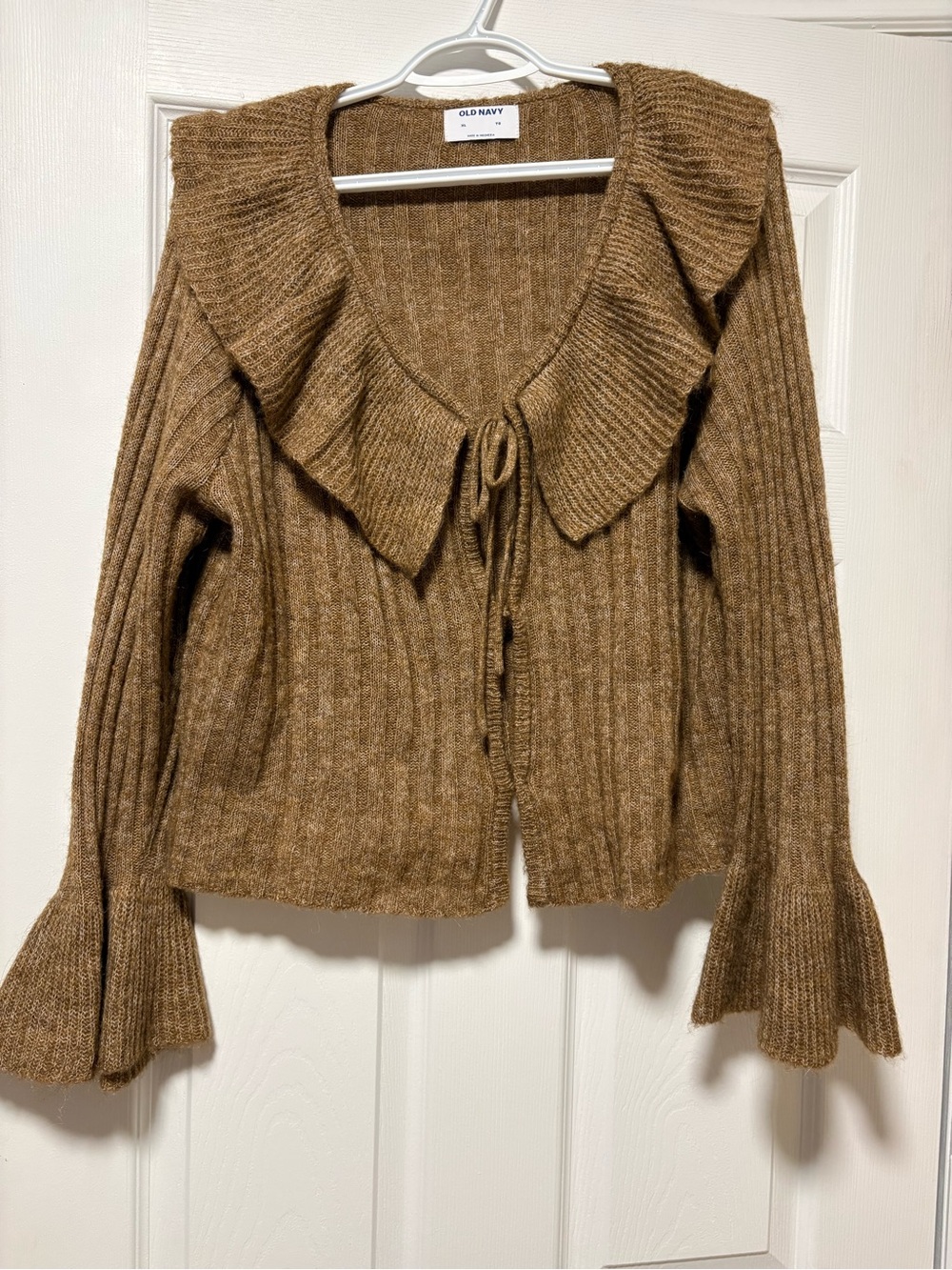 Old Navy Wool Ruffle Tie-Front Cropped Cardigan